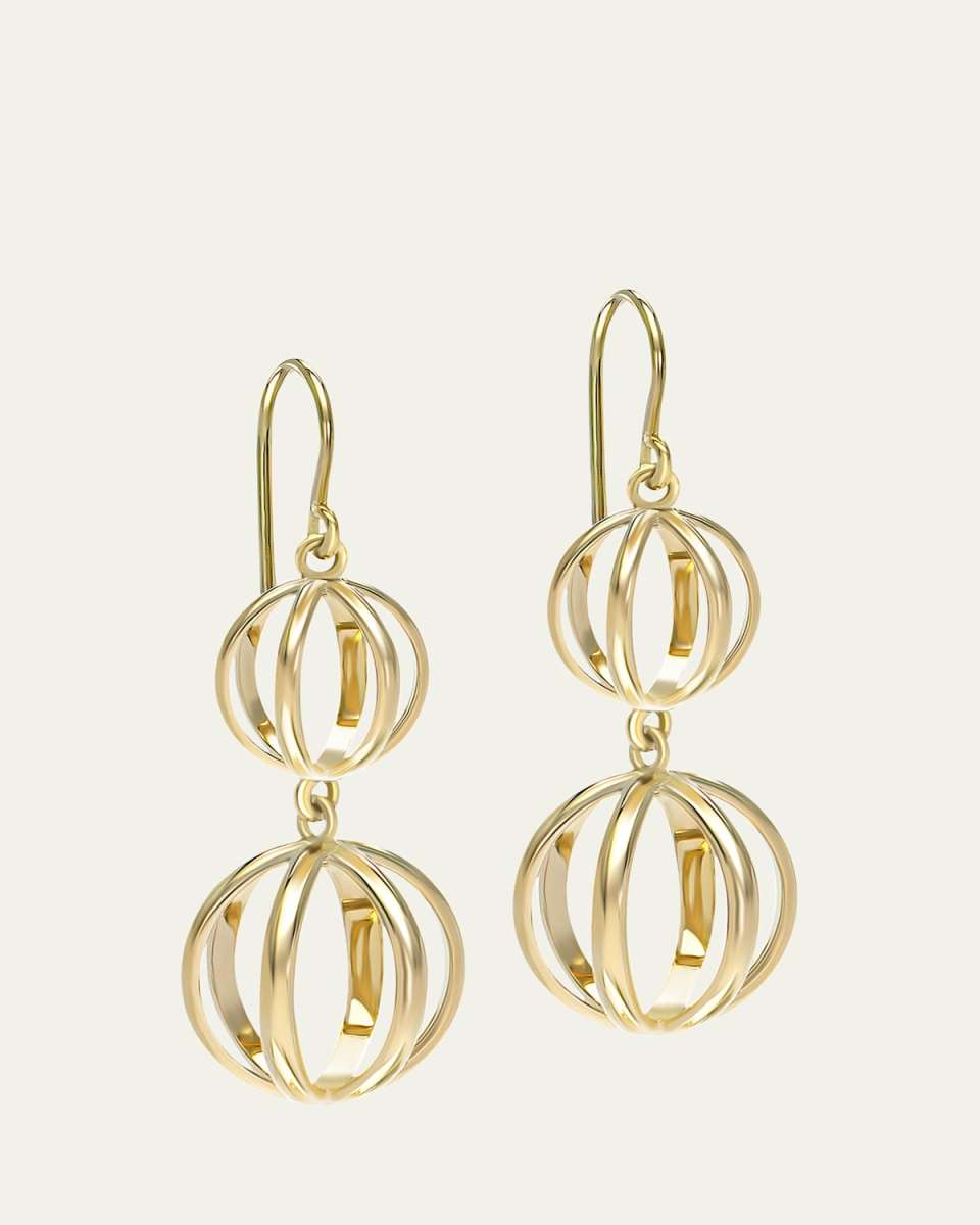 Prisma 18K Yellow Gold Double Cage Drop Earrings